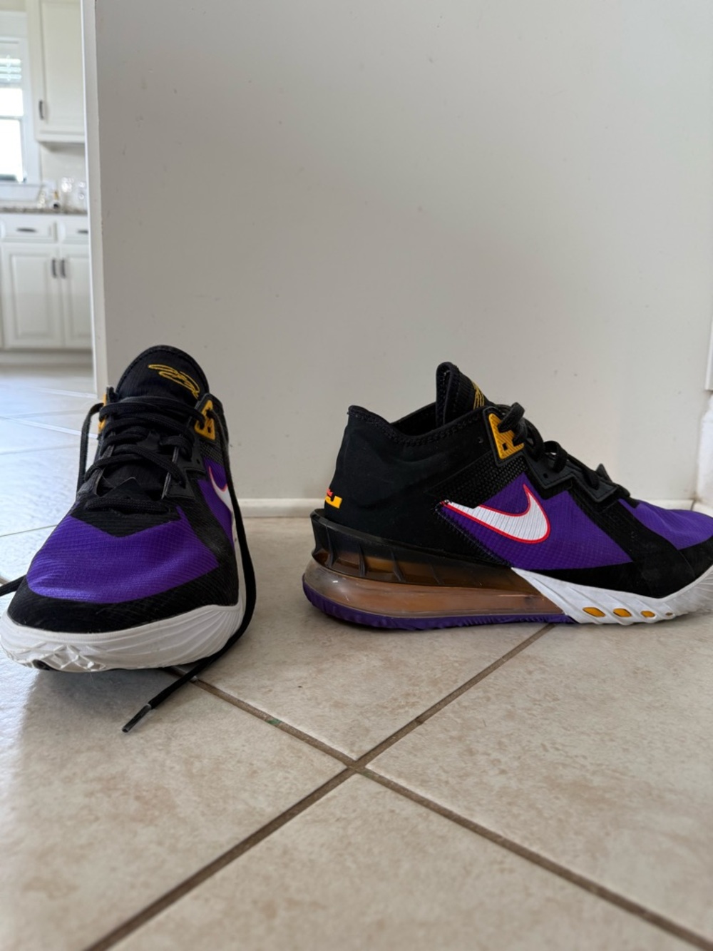 Lebron James Nike Men's Athletic Shoes in Purple, Black and Gold